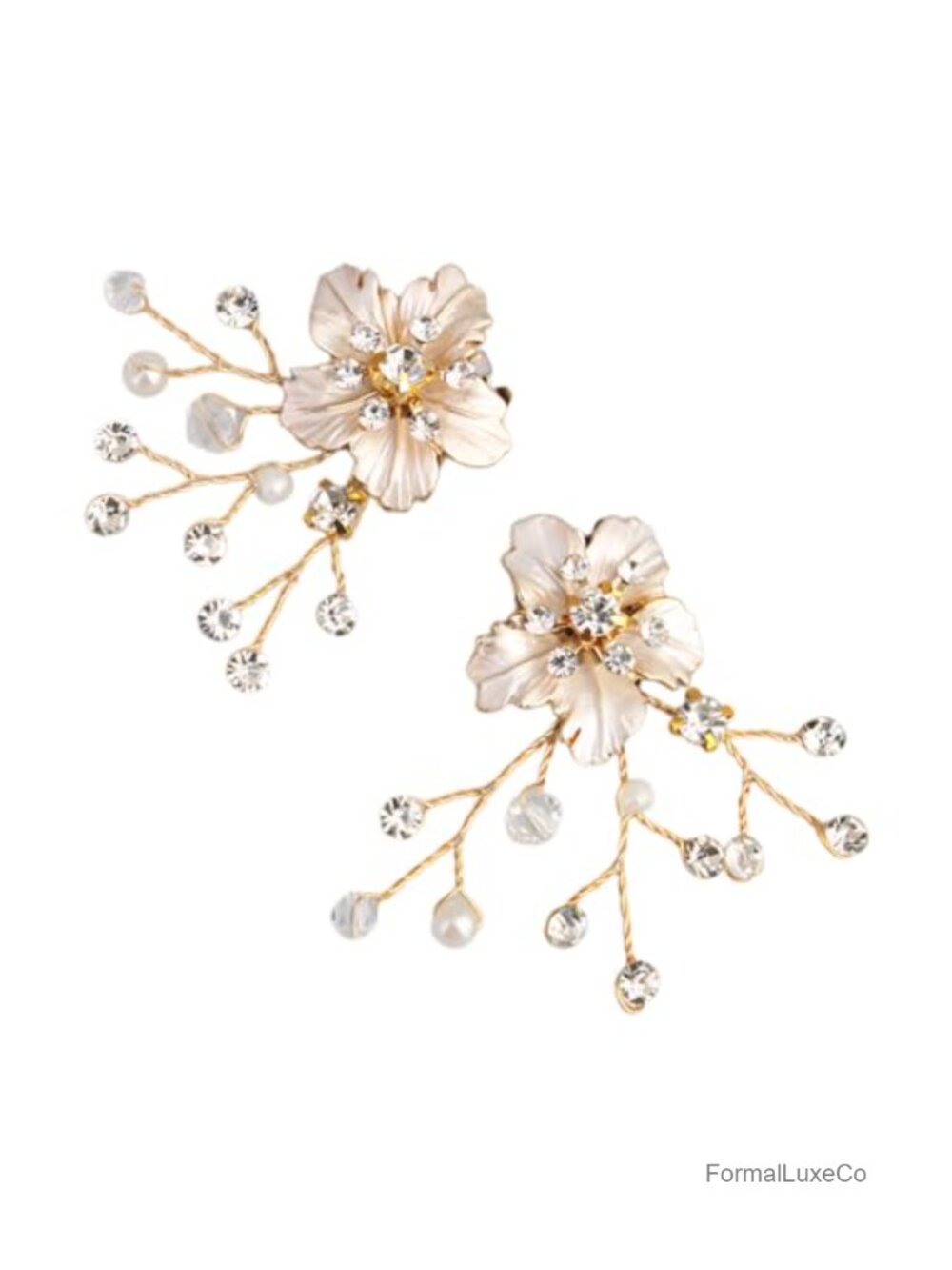 Rhinestone Crystal Flower Shoe Clips Bridal Wedding Shoe Buckles for Women